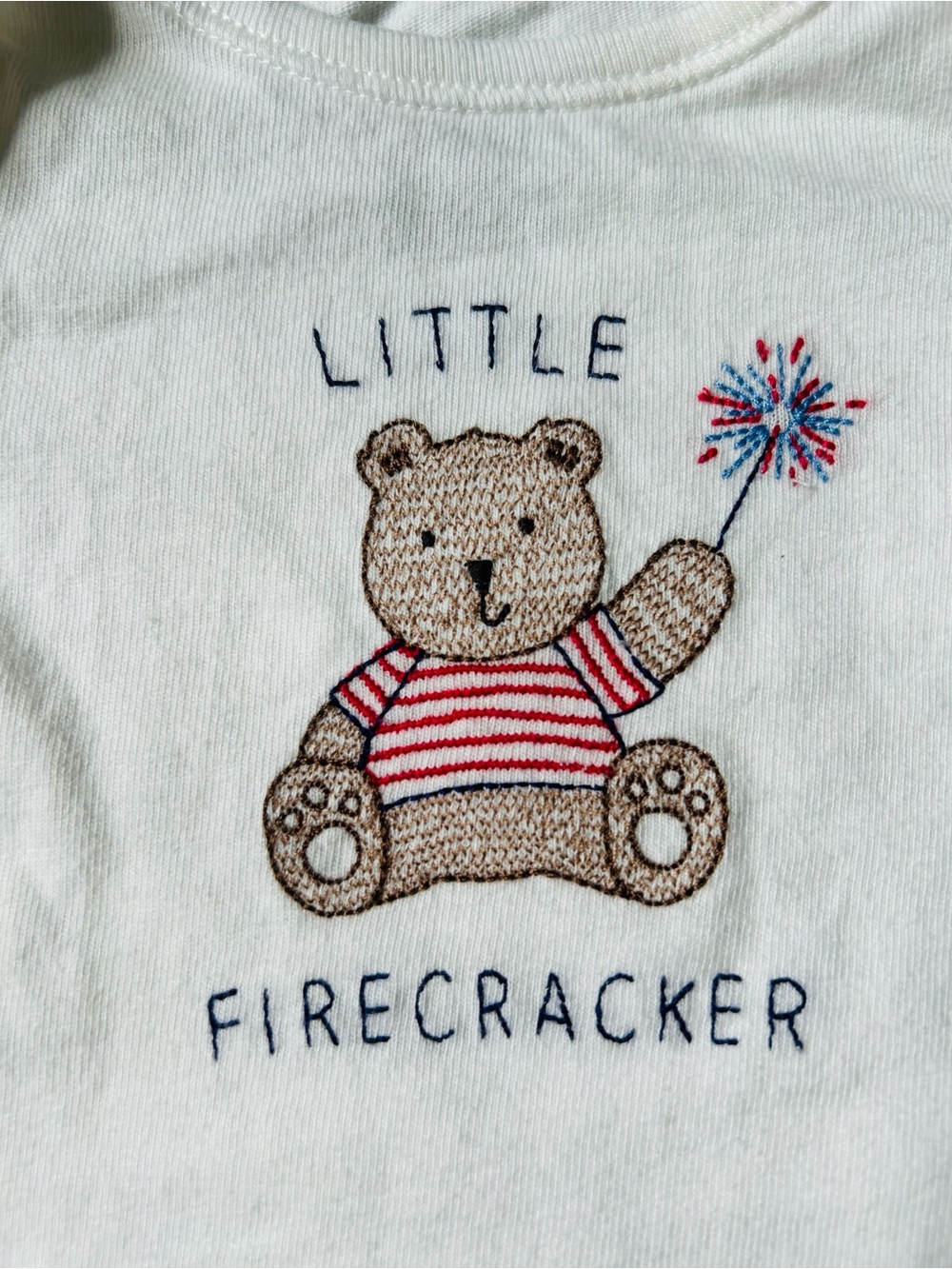 NWOT Baby Gap Bear Onesie Little Firecracker 4th of July (0-3 months)